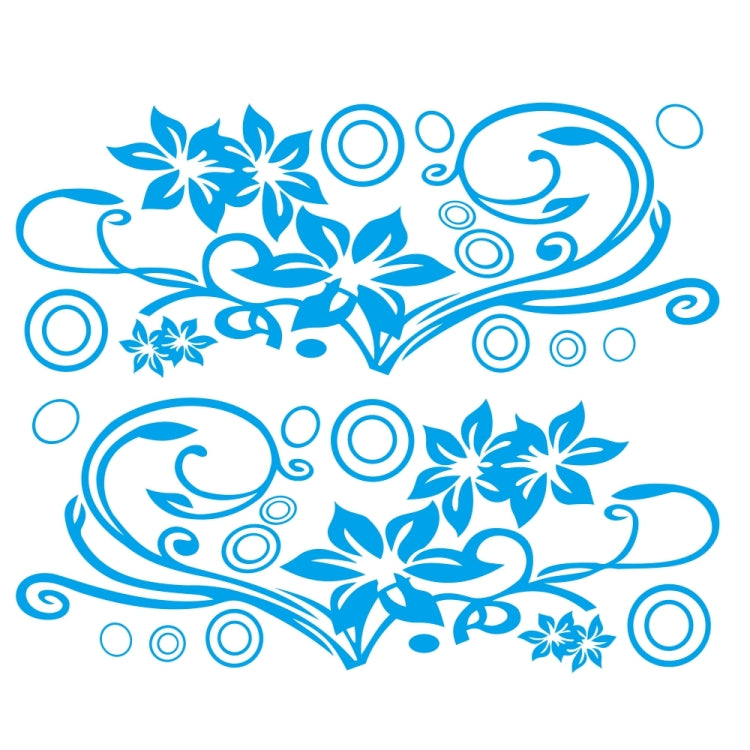 2 PCS/Set D-75 Flower Vine Pattern Car Modified Decorative Sticker(Blue) - Decorative Sticker by PMC Jewellery | Online Shopping South Africa | PMC Jewellery | Buy Now Pay Later Mobicred