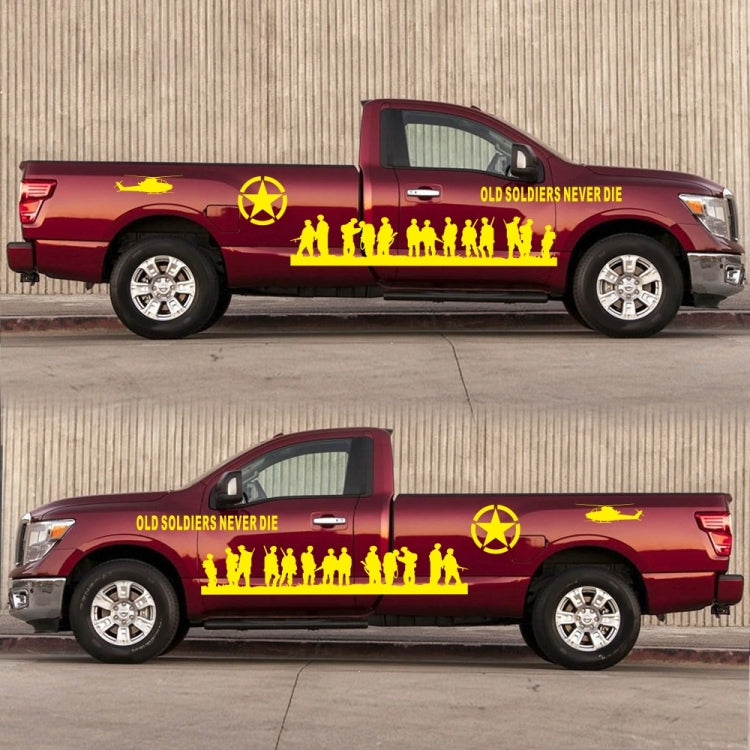 2 PCS/Set D-84 Old Soldiers Pattern Car Modified Decorative Sticker(Yellow) - Decorative Sticker by PMC TechLife | Online Shopping South Africa | PMC TechLife | Buy Now Pay Later Mobicred