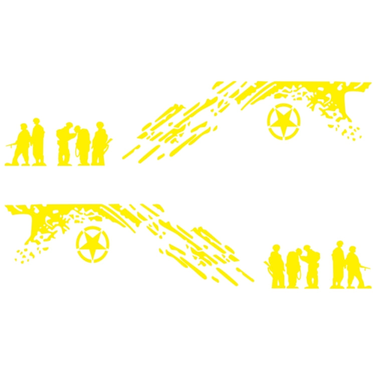 2 PCS/Set D-123 Soldiers Pattern Car Modified Decorative Sticker(Yellow) - Decorative Sticker by PMC TechLife | Online Shopping South Africa | PMC TechLife | Buy Now Pay Later Mobicred