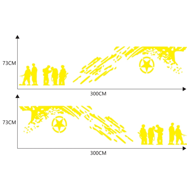 2 PCS/Set D-123 Soldiers Pattern Car Modified Decorative Sticker(Yellow) - Decorative Sticker by PMC Jewellery | Online Shopping South Africa | PMC Jewellery | Buy Now Pay Later Mobicred