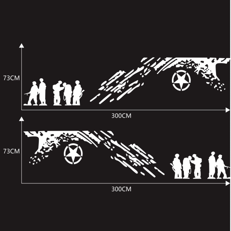 2 PCS/Set D-123 Soldiers Pattern Car Modified Decorative Sticker(White) - Decorative Sticker by PMC TechLife | Online Shopping South Africa | PMC TechLife | Buy Now Pay Later Mobicred