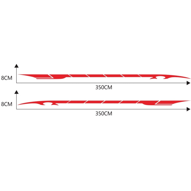 2 PCS/Set D-178 Waistline Pattern Car Modified Decorative Sticker(Red) - Decorative Sticker by PMC Jewellery | Online Shopping South Africa | PMC Jewellery | Buy Now Pay Later Mobicred