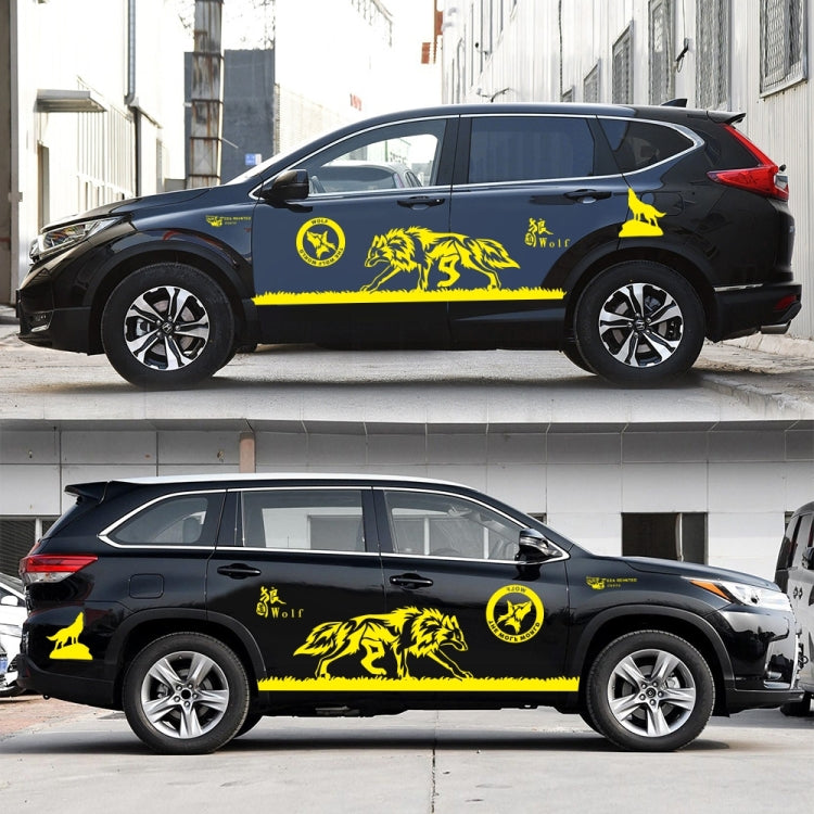 2 PCS/Set D-180 Wolf Totem Pattern Car Modified Decorative Sticker(Yellow) - Decorative Sticker by PMC TechLife | Online Shopping South Africa | PMC TechLife | Buy Now Pay Later Mobicred