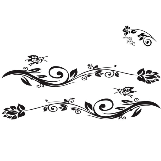 2 PCS/Set D-251 Butterfly Love Flowers Pattern Car Modified Decorative Sticker(Black) - Decorative Sticker by PMC Jewellery | Online Shopping South Africa | PMC Jewellery | Buy Now Pay Later Mobicred