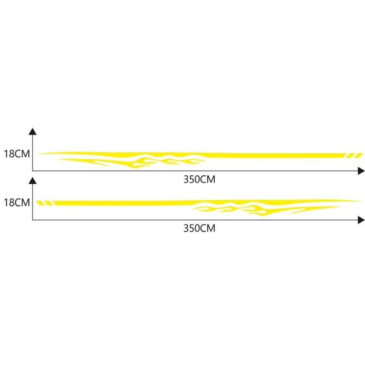 2 PCS/Set D-280 Flame Streak Pattern Car Modified Decorative Sticker(Yellow) - Decorative Sticker by PMC Jewellery | Online Shopping South Africa | PMC Jewellery | Buy Now Pay Later Mobicred