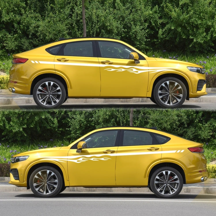 2 PCS/Set D-280 Flame Streak Pattern Car Modified Decorative Sticker(White) - Decorative Sticker by PMC TechLife | Online Shopping South Africa | PMC TechLife | Buy Now Pay Later Mobicred