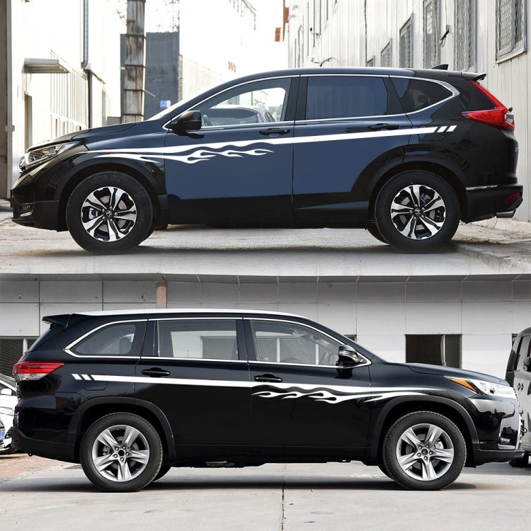 2 PCS/Set D-280 Flame Streak Pattern Car Modified Decorative Sticker(White) - Decorative Sticker by PMC TechLife | Online Shopping South Africa | PMC TechLife | Buy Now Pay Later Mobicred