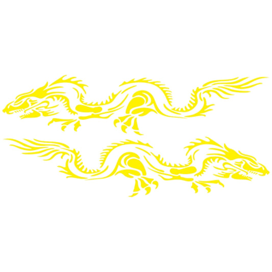 2 PCS/Set D-418 Dragon Totem Tribe Pattern Car Modified Decorative Sticker(Yellow) - Decorative Sticker by PMC Jewellery | Online Shopping South Africa | PMC Jewellery | Buy Now Pay Later Mobicred