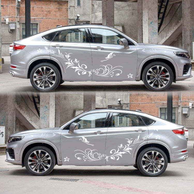 D-462 Butterfly Loves Flowers Pattern Car Modified Decorative Sticker(White) - Decorative Sticker by PMC TechLife | Online Shopping South Africa | PMC TechLife | Buy Now Pay Later Mobicred