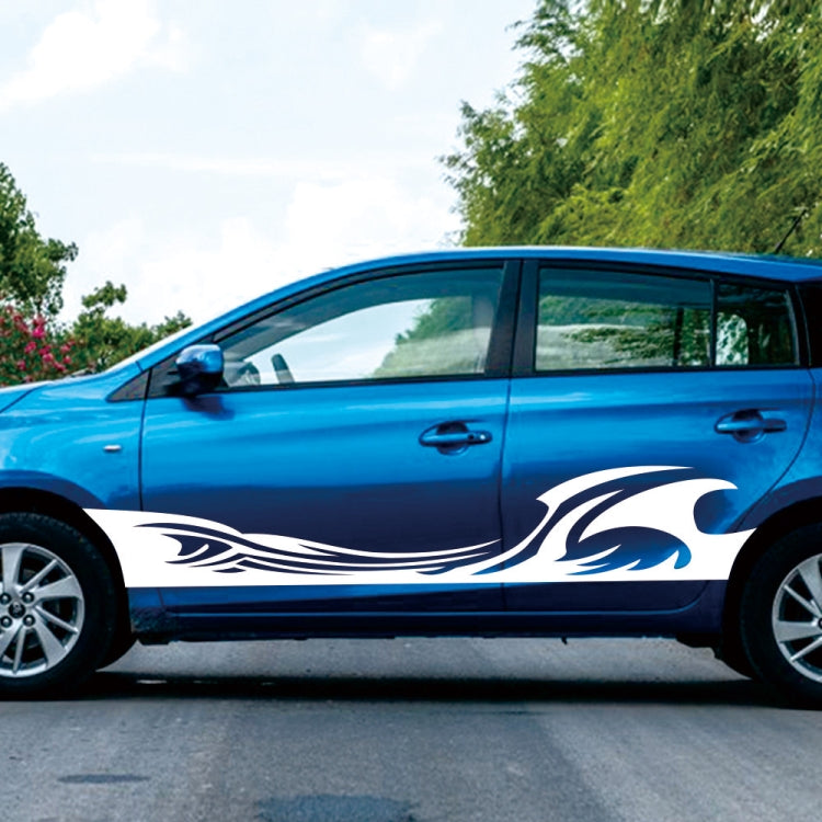 2 PCS/Set D-467 Waves Pattern Car Modified Decorative Sticker(White) - Decorative Sticker by PMC TechLife | Online Shopping South Africa | PMC TechLife | Buy Now Pay Later Mobicred