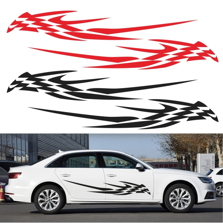 2 PCS/Set D-468 Checkered Totem Pattern Car Modified Decorative Sticker(White) - Decorative Sticker by PMC Jewellery | Online Shopping South Africa | PMC Jewellery | Buy Now Pay Later Mobicred