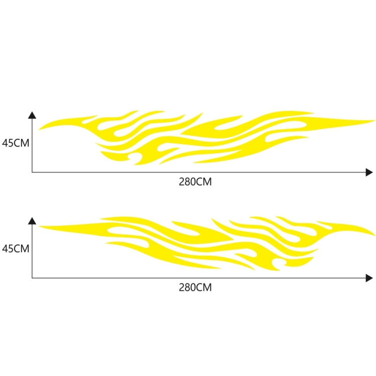 2 PCS/Set D-476 Fire Element Pattern Car Modified Decorative Sticker(Yellow) - Decorative Sticker by PMC Jewellery | Online Shopping South Africa | PMC Jewellery | Buy Now Pay Later Mobicred