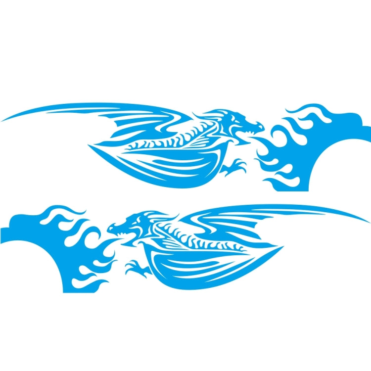 2 PCS/Set D-489 Fire-breathing Dragon Pattern Car Modified Decorative Sticker(Blue) - Decorative Sticker by PMC TechLife | Online Shopping South Africa | PMC TechLife | Buy Now Pay Later Mobicred
