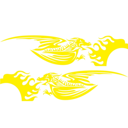 2 PCS/Set D-489 Fire-breathing Dragon Pattern Car Modified Decorative Sticker(Yellow) - Decorative Sticker by PMC Jewellery | Online Shopping South Africa | PMC Jewellery | Buy Now Pay Later Mobicred