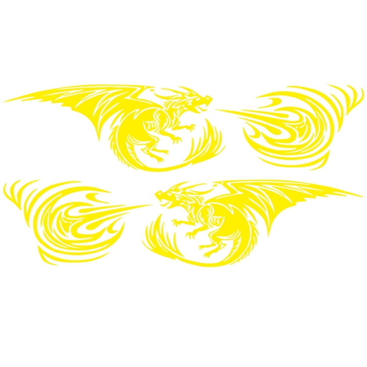 2 PCS/Set D-498 Pterosaur Spitfire Pattern Car Modified Decorative Sticker(Yellow) - Decorative Sticker by PMC Jewellery | Online Shopping South Africa | PMC Jewellery | Buy Now Pay Later Mobicred