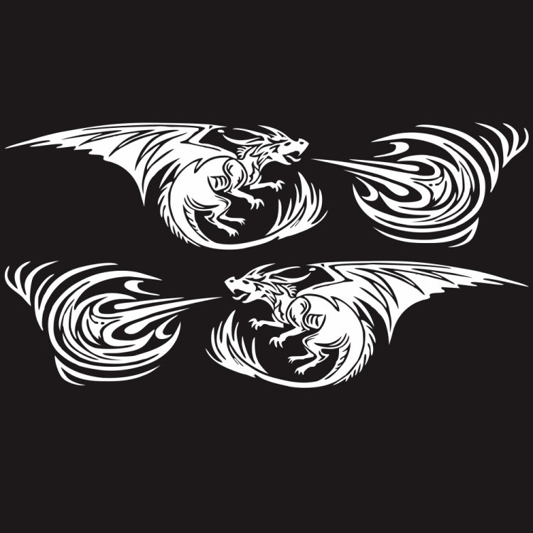2 PCS/Set D-498 Pterosaur Spitfire Pattern Car Modified Decorative Sticker(White) - Decorative Sticker by PMC TechLife | Online Shopping South Africa | PMC TechLife | Buy Now Pay Later Mobicred