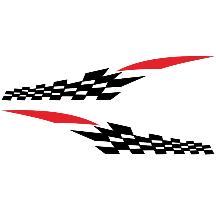 2 PCS/Set D-538 Checkered Totem Pattern Car Modified Decorative Sticker(Black+Red) - Decorative Sticker by PMC TechLife | Online Shopping South Africa | PMC TechLife | Buy Now Pay Later Mobicred
