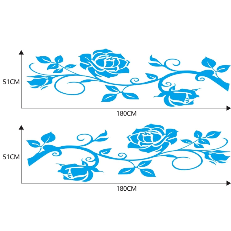 2 PCS/Set D-545 Rose Pattern Car Modified Decorative Sticker(Blue) - free shipping - PMC TechLife - Order now!