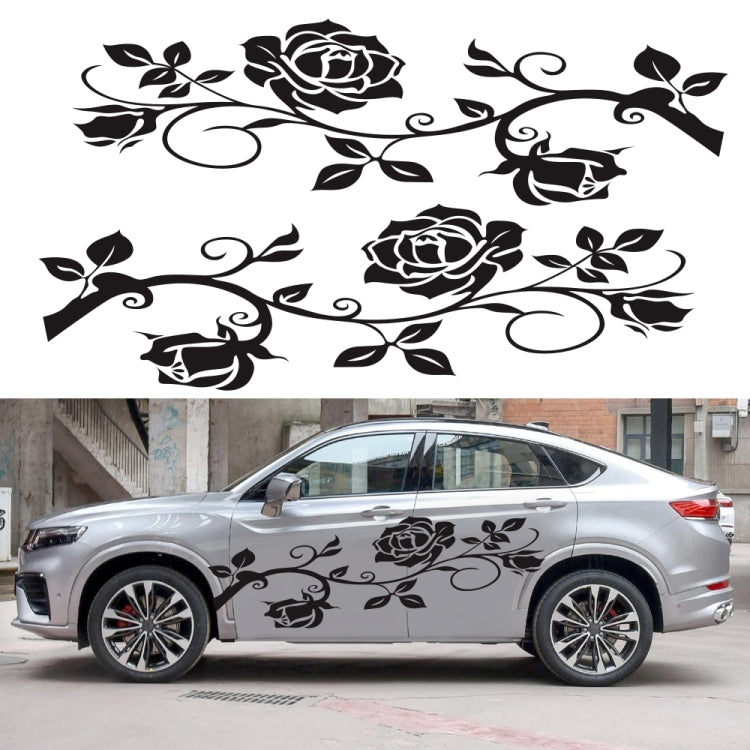 2 PCS/Set D-545 Rose Pattern Car Modified Decorative Sticker(Yellow) - Decorative Sticker by PMC TechLife | Online Shopping South Africa | PMC TechLife | Buy Now Pay Later Mobicred