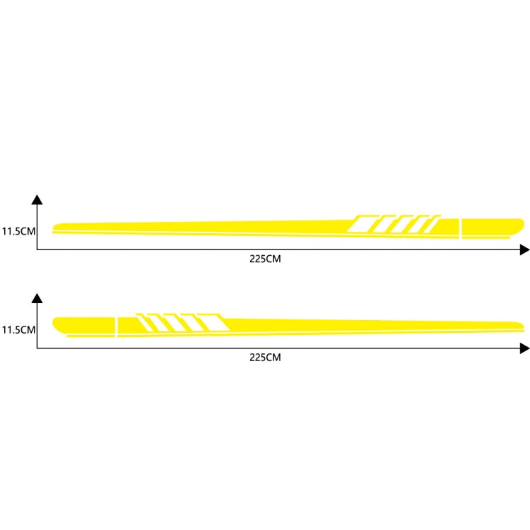2 PCS/Set D-608 Stripe Pattern Car Modified Decorative Sticker(Yellow) - Decorative Sticker by PMC Jewellery | Online Shopping South Africa | PMC Jewellery | Buy Now Pay Later Mobicred