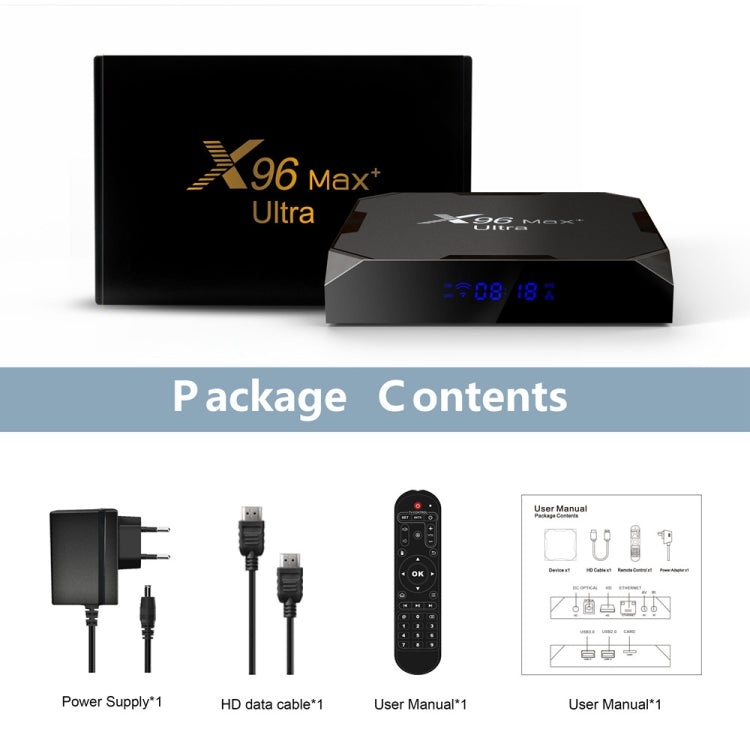 X96 Max+ Ultra 4GB+32GB Amlogic S905X4 8K Smart TV BOX Android 11.0 Media Player, Plug Type:AU Plug - Others by PMC Jewellery | Online Shopping South Africa | PMC Jewellery | Buy Now Pay Later Mobicred