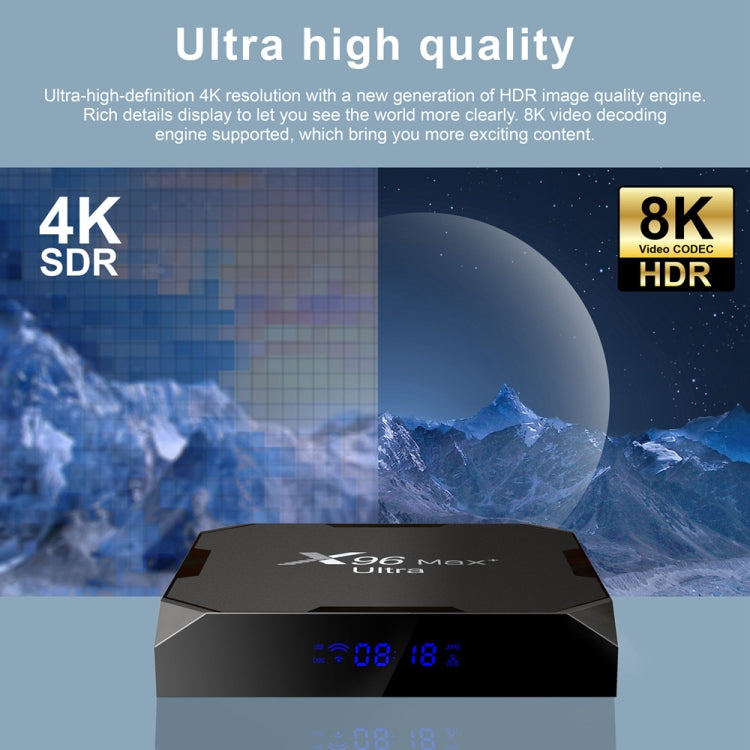 X96 Max+ Ultra 4GB+64GB Amlogic S905X4 8K Smart TV BOX Android 11.0 Media Player, Plug Type:UK Plug - Others by PMC Jewellery | Online Shopping South Africa | PMC Jewellery | Buy Now Pay Later Mobicred