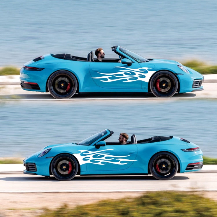 2 PCS/Set D-751 Flame Pattern Car Modified Decorative Sticker(White) - Decorative Sticker by PMC TechLife | Online Shopping South Africa | PMC TechLife | Buy Now Pay Later Mobicred