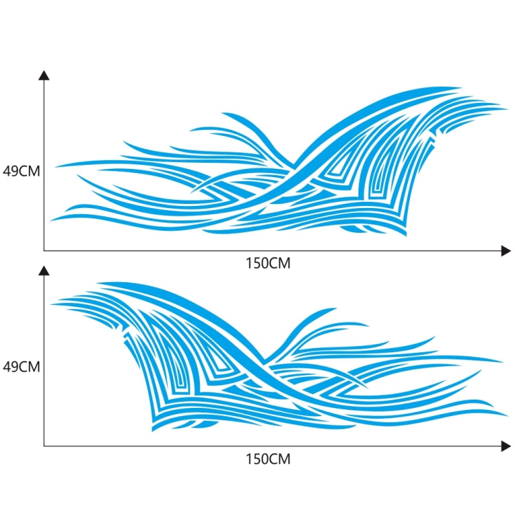 2 PCS/Set D-752 Lines Pattern Car Modified Decorative Sticker(Blue) - Decorative Sticker by PMC TechLife | Online Shopping South Africa | PMC TechLife | Buy Now Pay Later Mobicred