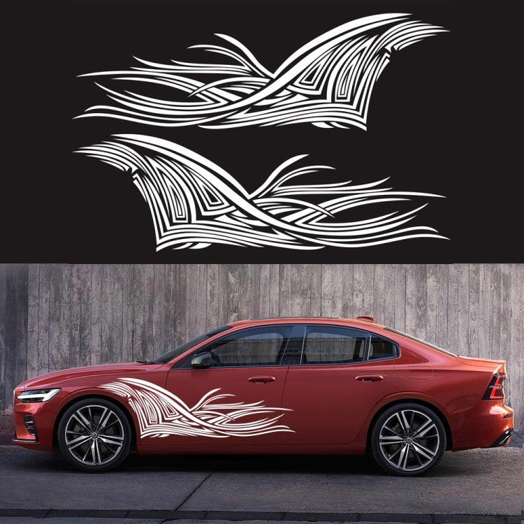 2 PCS/Set D-752 Lines Pattern Car Modified Decorative Sticker(White) - Decorative Sticker by PMC TechLife | Online Shopping South Africa | PMC TechLife | Buy Now Pay Later Mobicred