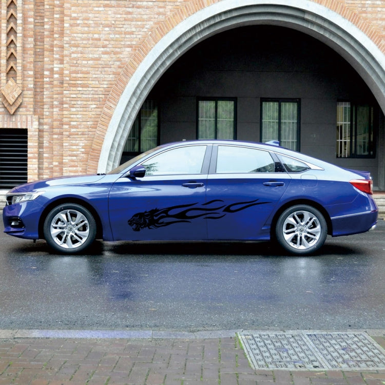 2 PCS/Set D-815 Flame Lion Pattern Car Modified Decorative Sticker(Black) - Decorative Sticker by PMC TechLife | Online Shopping South Africa | PMC TechLife | Buy Now Pay Later Mobicred