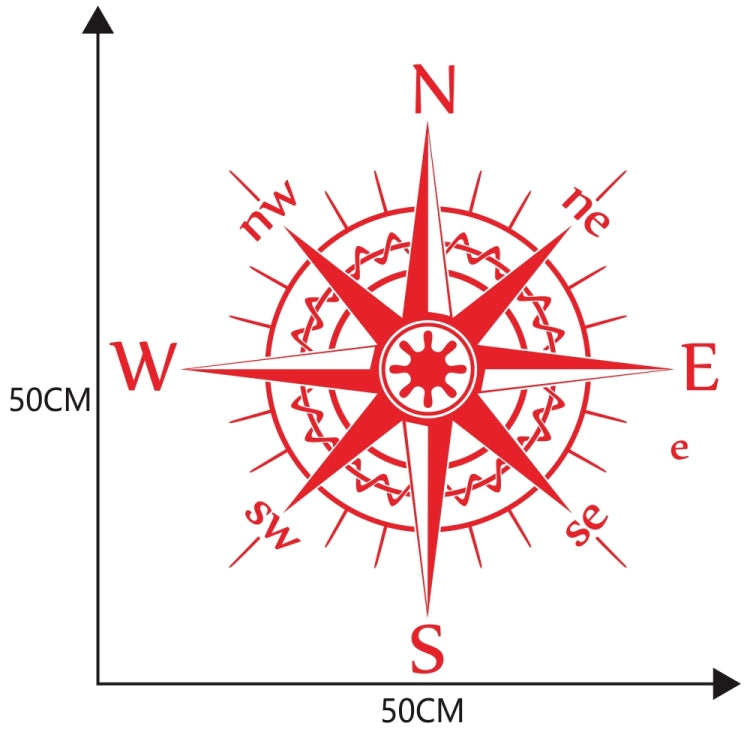 D-863 Compass Pattern Car Modified Decorative Sticker(Red) - Decorative Sticker by PMC Jewellery | Online Shopping South Africa | PMC Jewellery | Buy Now Pay Later Mobicred