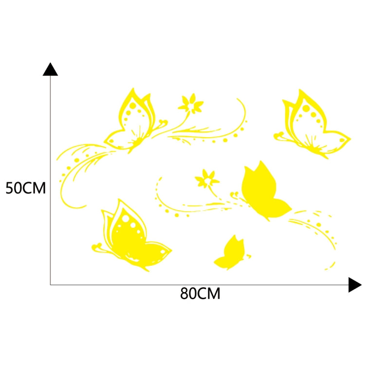D-907 Butterflies Pattern Car Modified Decorative Sticker(Yellow) - Decorative Sticker by PMC TechLife | Online Shopping South Africa | PMC TechLife | Buy Now Pay Later Mobicred