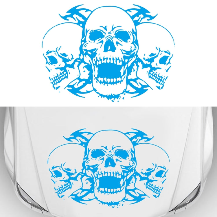 D-923 Three Skulls Pattern Car Modified Decorative Sticker(Blue) - free shipping - PMC TechLife - Order now!
