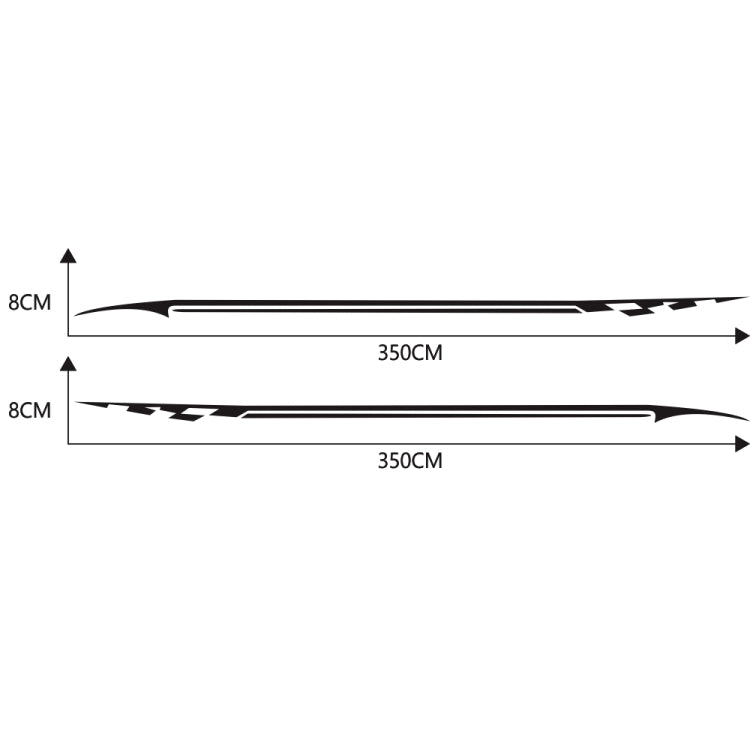 2 PCS/Set D-934 Waistline Pattern Car Modified Decorative Sticker(Black) - Decorative Sticker by PMC TechLife | Online Shopping South Africa | PMC TechLife | Buy Now Pay Later Mobicred