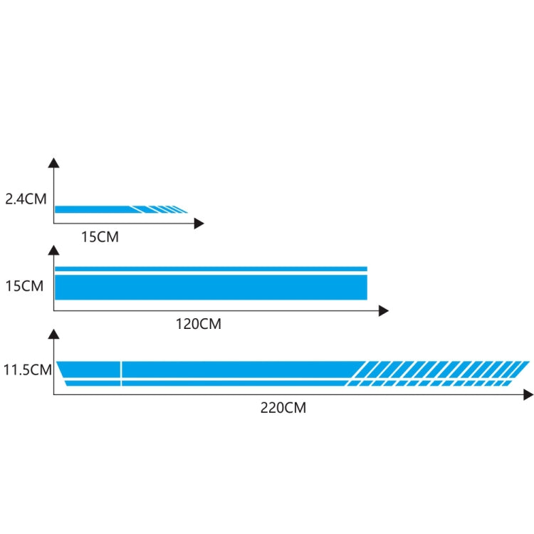 D-936 Stripe Pattern Car Modified Decorative Sticker(Blue) - Decorative Sticker by PMC Jewellery | Online Shopping South Africa | PMC Jewellery | Buy Now Pay Later Mobicred
