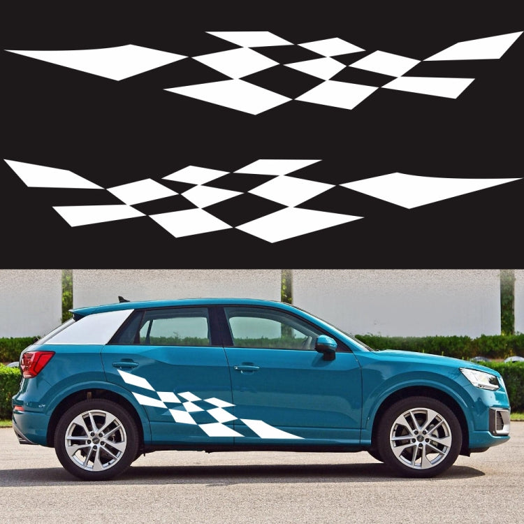 2 PCS/Set D-943 Checkered Flag Pattern Car Modified Decorative Sticker(White) - Decorative Sticker by PMC TechLife | Online Shopping South Africa | PMC TechLife | Buy Now Pay Later Mobicred