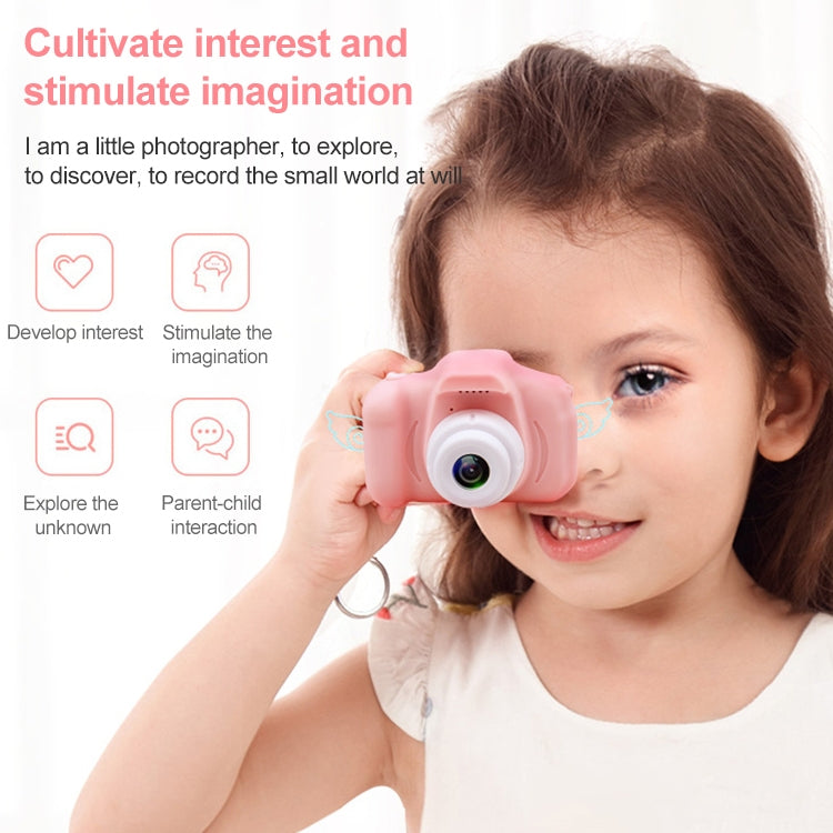 X2S 2.0 Inch LCD Screen Mini Children Camera Digital Camera, Resolution:HD Single Camera 1300W+ 32G Memory Card + Card Reader + Cartoon Stickers(Pink) - Children Cameras by PMC Jewellery | Online Shopping South Africa | PMC Jewellery | Buy Now Pay Later Mobicred