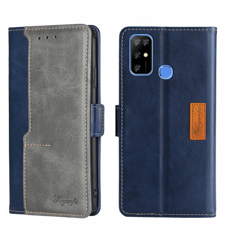 For Doogee X96 Pro Contrast Color Side Buckle Leather Phone Case(Blue + Grey) - Doogee Cases by PMC Jewellery | Online Shopping South Africa | PMC Jewellery | Buy Now Pay Later Mobicred