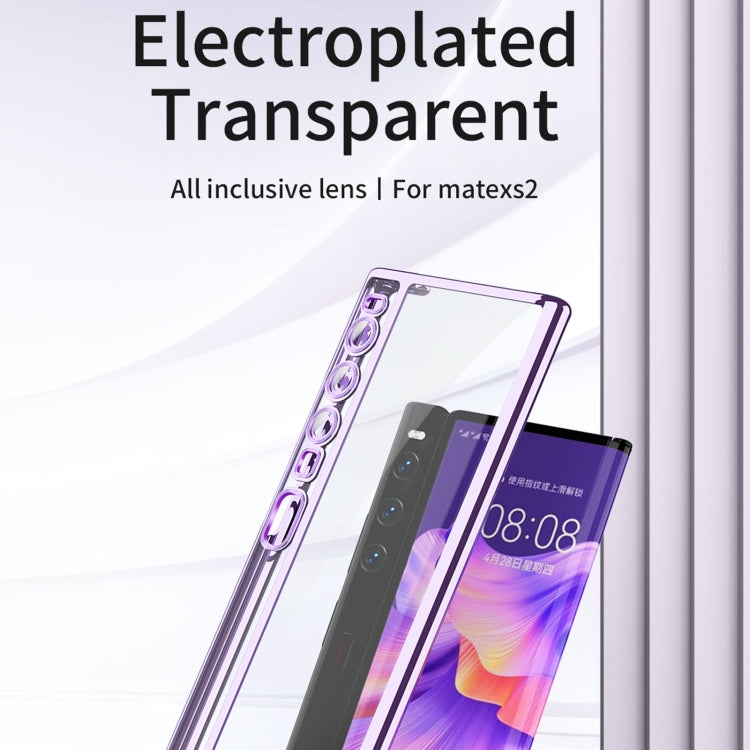 For Huawei Mate Xs 2 TPU Electroplating Full Coverage Protective Phone Case(Transparent) - Huawei Cases by PMC TechLife | Online Shopping South Africa | PMC TechLife | Buy Now Pay Later Mobicred
