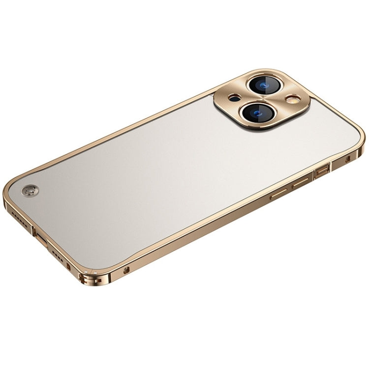 For iPhone 14 Metal Frame + Frosted PC Phone Case (Gold) - iPhone 14 Cases by PMC Jewellery | Online Shopping South Africa | PMC Jewellery