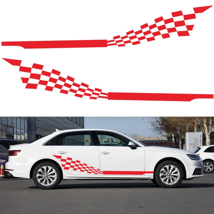 2 PCS/Set D-944 Striped Plaid Pattern Car Modified Decorative Sticker(Red) - free shipping - PMC TechLife - Order now!