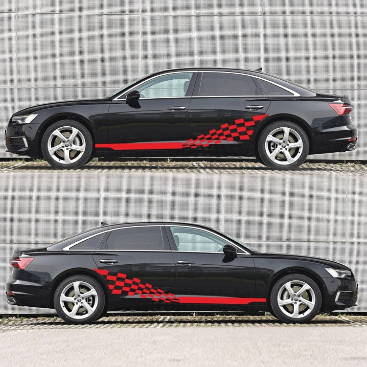 2 PCS/Set D-944 Striped Plaid Pattern Car Modified Decorative Sticker(Red) - free shipping - PMC TechLife - Order now!