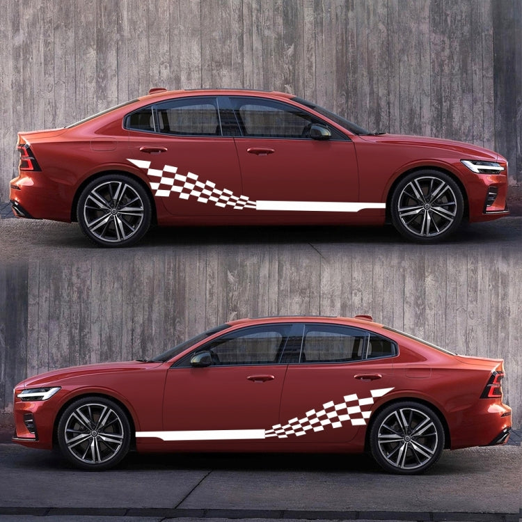 2 PCS/Set D-944 Striped Plaid Pattern Car Modified Decorative Sticker(White) - Decorative Sticker by PMC TechLife | Online Shopping South Africa | PMC TechLife | Buy Now Pay Later Mobicred