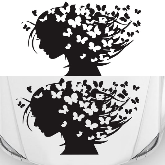 D-956 Butterfly Girl Pattern Car Modified Decorative Sticker(Black) - Decorative Sticker by PMC Jewellery | Online Shopping South Africa | PMC Jewellery | Buy Now Pay Later Mobicred