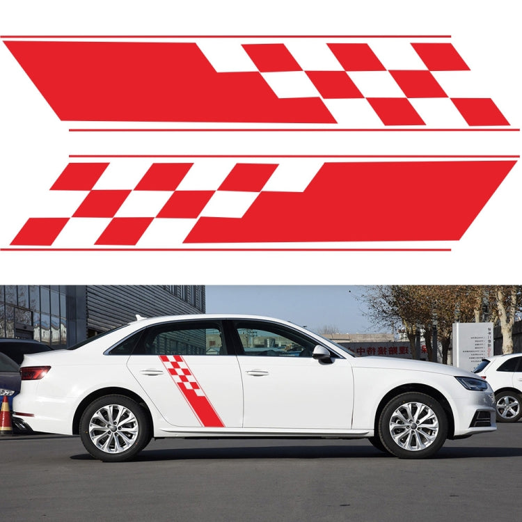 2 PCS/Set D-962 Checkered Flag Pattern Car Modified Decorative Sticker(Red) - Decorative Sticker by PMC Jewellery | Online Shopping South Africa | PMC Jewellery | Buy Now Pay Later Mobicred
