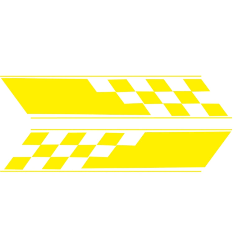 2 PCS/Set D-962 Checkered Flag Pattern Car Modified Decorative Sticker(Yellow) - free shipping - PMC Jewellery - Order now!