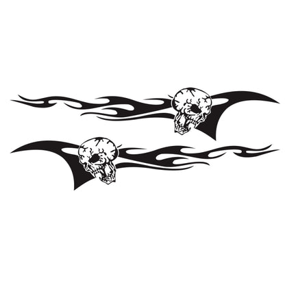 2 PCS/Set D-964 Skull Flame Pattern Car Modified Decorative Sticker(Black) - Decorative Sticker by PMC Jewellery | Online Shopping South Africa | PMC Jewellery | Buy Now Pay Later Mobicred