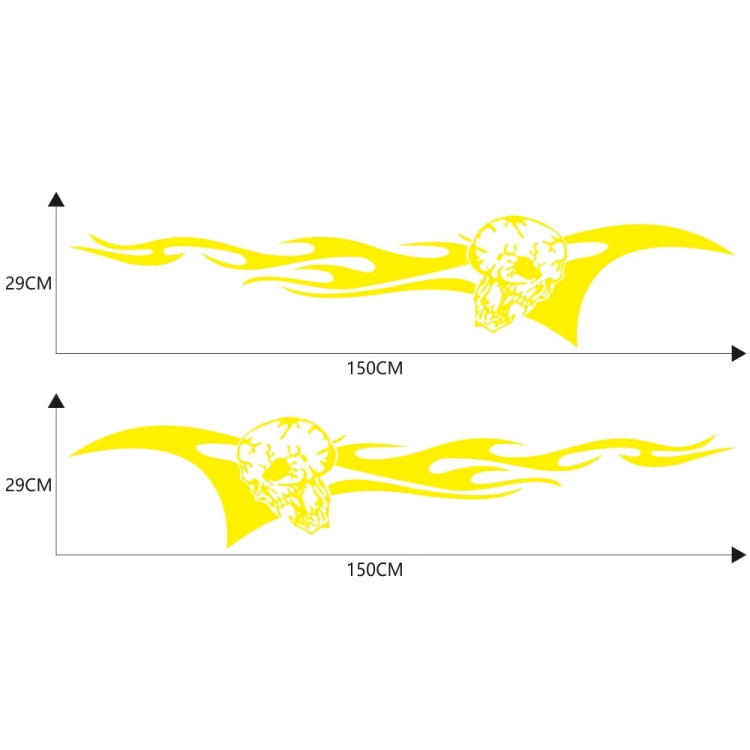 2 PCS/Set D-964 Skull Flame Pattern Car Modified Decorative Sticker(Yellow) - Decorative Sticker by PMC Jewellery | Online Shopping South Africa | PMC Jewellery | Buy Now Pay Later Mobicred