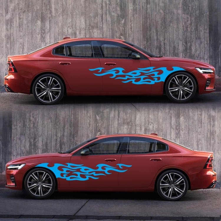 2 PCS/Set D-969 Flame Pattern Car Modified Decorative Sticker(Blue) - Decorative Sticker by PMC TechLife | Online Shopping South Africa | PMC TechLife | Buy Now Pay Later Mobicred