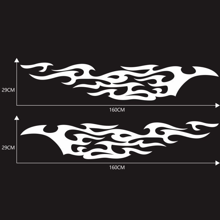 2 PCS/Set D-969 Flame Pattern Car Modified Decorative Sticker(White) - Decorative Sticker by PMC TechLife | Online Shopping South Africa | PMC TechLife | Buy Now Pay Later Mobicred
